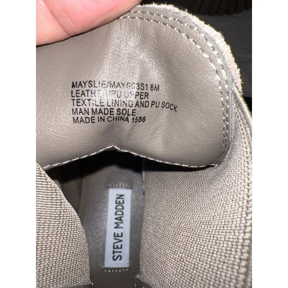 Steve Madden Mayslie Lug Sole Chelsea Boot – Taupe Suede, Size 8, New Without Bo - Picture 7 of 8